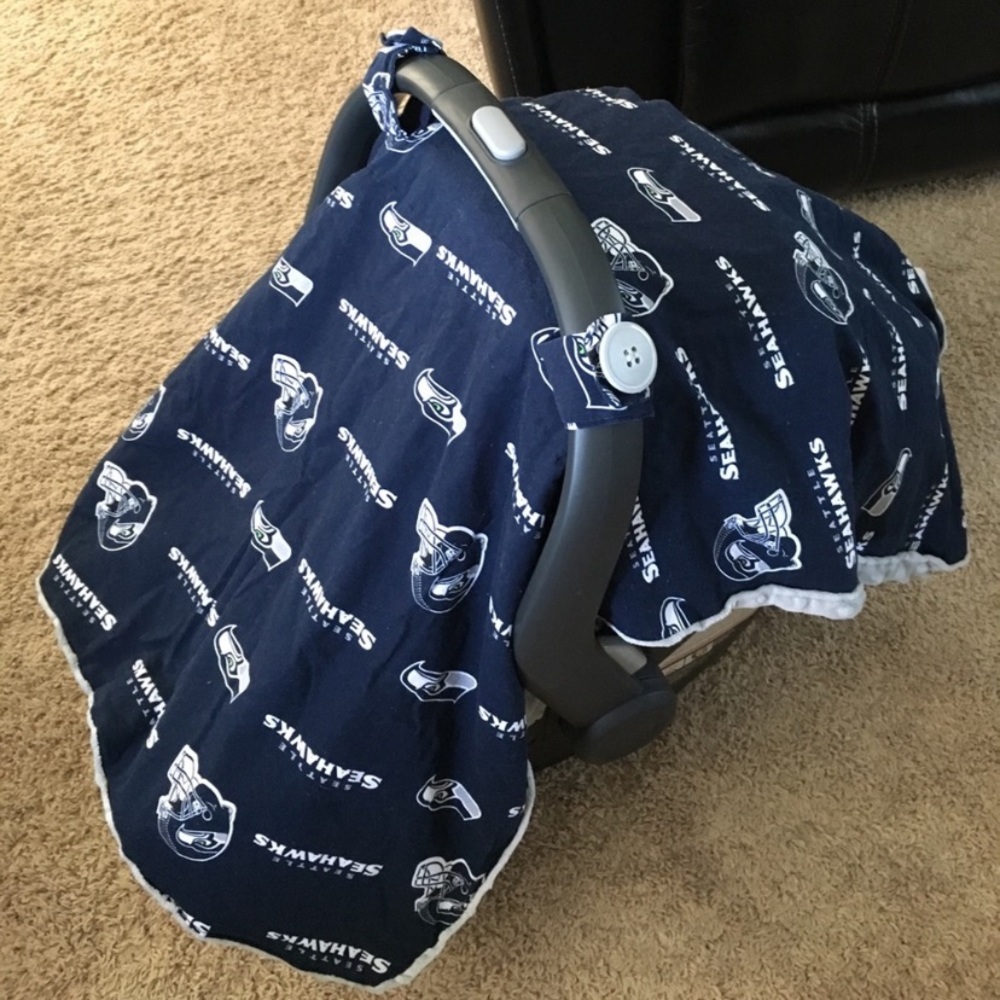 Seattle Seahawks baby car seat canopy cover